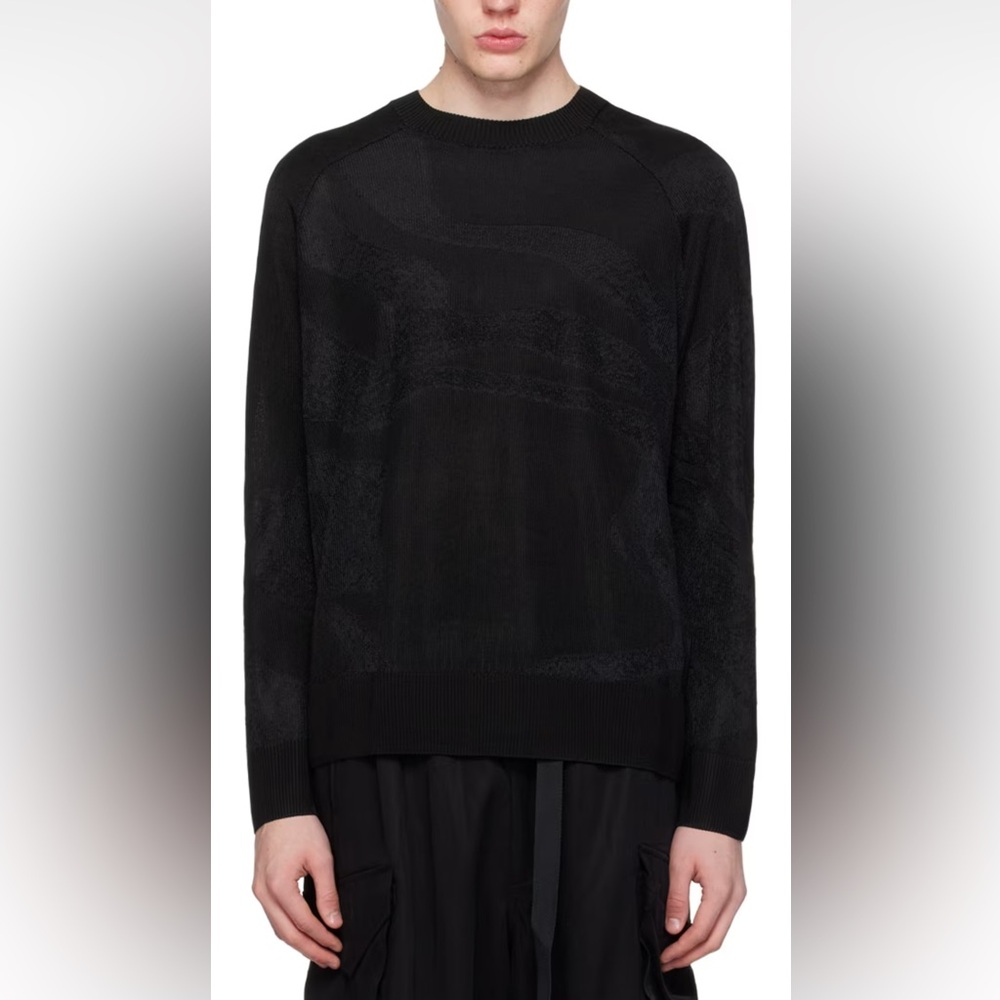 Y-3 Adidas for Yohji Yamamoto Black Jacquard Sweater Size L New w/tags Unisex